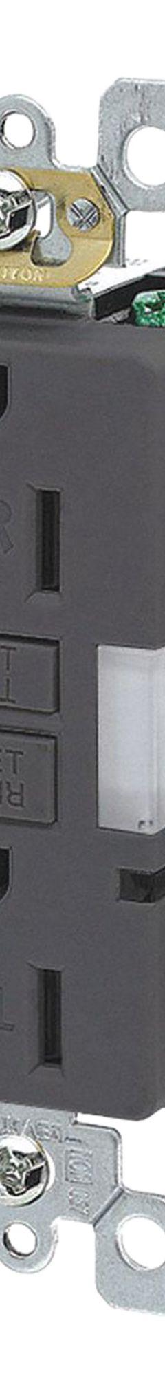 LEVITON GFI Receptacle: Decorator Duplex, 5-15, Black, GFCI, 125V AC, 15 A, 2 Pole / 3 Wire (MPN GFNL1-E)