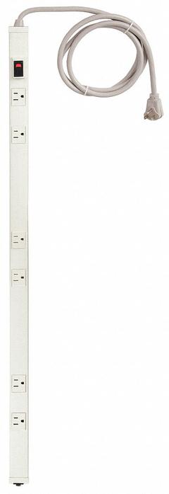 HUBBELL WIRING DEVICE-KELLEMS Outlet Strip: 6 Outlets, 6 ft Cord Lg, 15 A Current, White, 5-15P (MPN PT153112P). Key specifications — Brand: HUBBELL WIRING DEVICE-KELLEMS; Mounting Style: Screw.