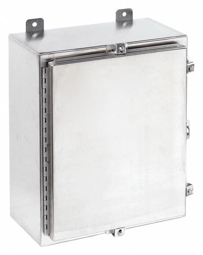 WIEGMANN Enclosure: 304 Stainless Steel, 20 in x 16 in x 8 in, NEMA 12/13/3R/4/4X - Stainless Steel Enclosures