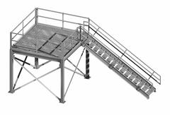 PORTA-KING Guard Tower: 10 ft x 12 ft x 20 ft, 125 lb/sq ft Platform Load Capacity, Gray, Steel (MPN PKTWR810-20). Key specifications — Finish: Acrylic Enamel; Material: Steel; Color: Gray; Brand: PORTA-KING.