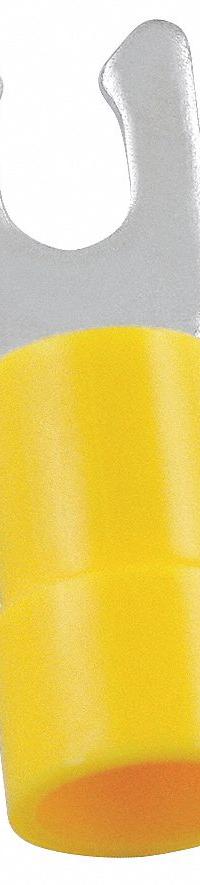 GRAINGER Fork Terminals: Yellow, Vinyl, #6 Stud Size, 12 AWG – 10 AWG Wire Range, Locking Fork (MPN 5UGN8). Key specifications — Barrel Style: Funnel Entry; Manufacturer Part Number: 5UGN8; Brand: GRAINGER.