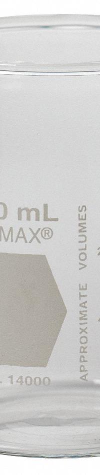 KIMBLE Beaker: 100 mL, 3.38 fl oz, A, Low Form, Type I, Colorless, Borosilicate Glass, Autoclavable (MPN 14000-100). Key specifications — attr1371034: Type I; attr1371051: KIMBLE; attr1371062: Colorless.
