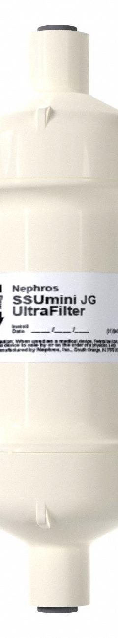 NEPHROS Inline Water Filter: 0.005 micron Micron Rating, Medisulfone, 1/4 in_3/8 in Connection Size (MPN 70-0251). Key specifications — Brand: NEPHROS; Compatible Product Type: Medical Equipment; Reduces: Viruses.