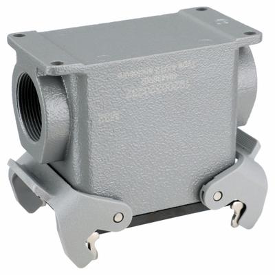 HARTING Rectangular Connector Housing: Size 32 A, Surface Mount, Gray, Aluminum Die-Cast - Surface-Mount Rectangular Connector Housings