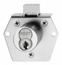 BEST Deadbolt Lock: Coreless, Vertical, Diamond, 2 1/8 in Body Ht, 1 7/8 in Body Wd, SFIC (MPN 5L7RD2626T). Key specifications — attr1313962: Satin Chrome; attr1313948: Silver; attr1313954: BEST; attr1313966: Yes but not included; attr1313970: Yes; attr1313973: No.