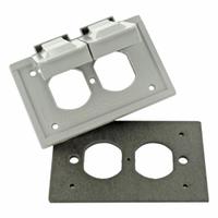 LEVITON Coverplate: Polycarbonate, Duplex Receptacles, 1 Gangs, 4 9/16 in Overall Ht, Gray (MPN 4976-FS). Key specifications — Brand: LEVITON; Color: Gray; Compatible with Product Type: Duplex Receptacles; Mounting Orientation: Horizontal.