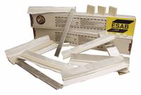 ESAB Ceramic Weld Backing: Grooved Rectangle, 1 in x 1 in x 1/4 in, 0.35 in Radius, 36 ft Lg Per Box (MPN 693000226). Key specifications — Adhesive Material: Acrylic; Ceramic Material: Ceramic; Brand: ESAB.