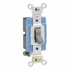 LEVITON Wall Switch: Toggle Switch, Single Pole, Maintained, Gray, 120/277V AC, 15 A (MPN 1201-2GY). Key specifications — Illuminated: No; Voltage Rating: 120/277V AC.