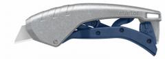 MARTOR Safety Knife: 6 in Overall Lg, Plain, 1 in Overall Wd, Aluminum, Blue/Gray, Lever (MPN 610002.02). Key specifications — attr307884: Lever; attr307882: Gray; attr307878: Plain; attr307881: Aluminum; attr324892: MARTOR.