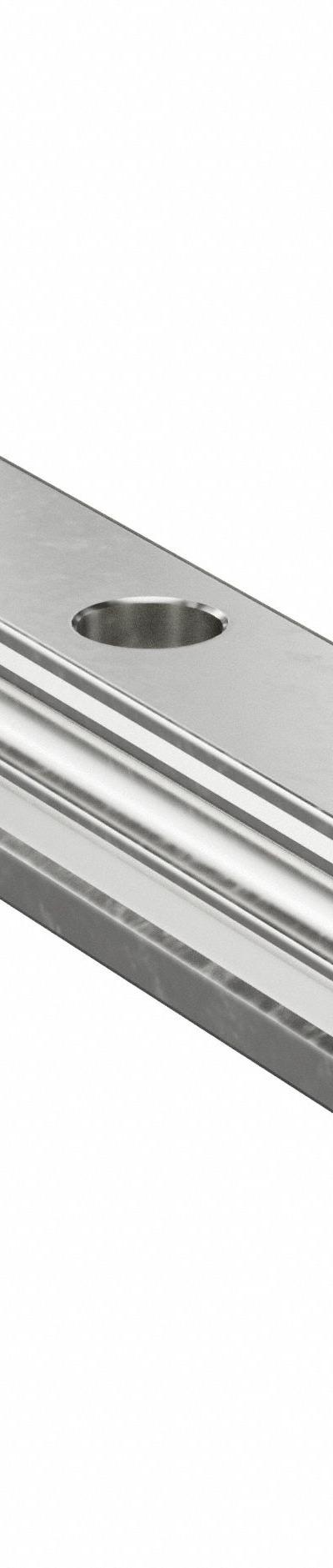 NB Guide Rail: 20, 340 mm Overall Lg, 20 mm Overall Wd, 19 mm Overall Ht, Aluminum - Alulin Series Steel-Reinforced Aluminum Guide Rails
