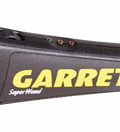 GARRETT METAL DETECTORS Hand-Held Metal Detector: 19 in L x 3 1/4 in W x 1 1/4 in H (MPN 1165800). Key specifications — Alert Type: Vibration; Batteries Included: Batteries Included; Battery Size: 9V; Brand: GARRETT METAL DETECTORS.