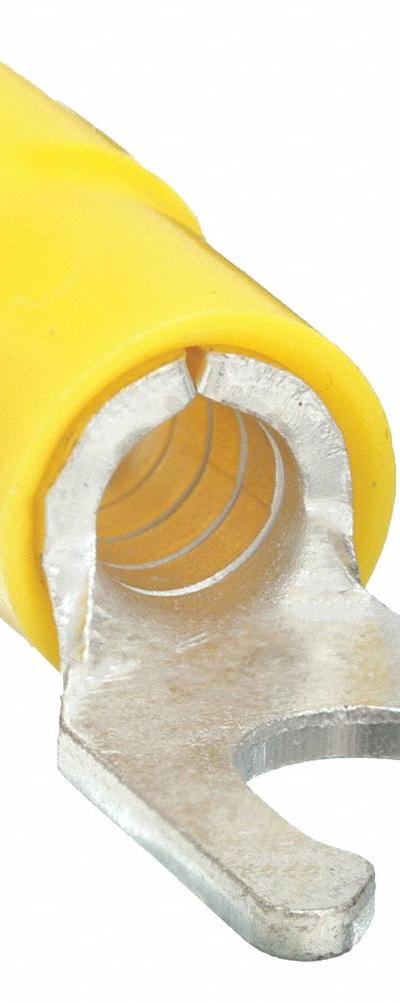 GRAINGER Fork Terminals: Yellow - Insulated Fork Terminals