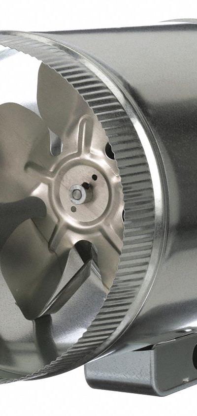 TJERNLUND In-Line Duct Fan: 475 cfm Max - HVAC Booster Inline Duct Fans