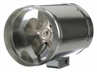 In-Line Duct Fan: 475 cfm Max., 10 in Duct, 7.5 W, 120V AC, 1 Ph, Galvanized Steel (MPN EF-10). Key specifications — Includes: External Junction Box for Easy Wiring; Brand: TJERNLUND; Speed Controllable: Yes; High-Efficiency Motor: No; Nameplate Voltage: 120V AC; Number of Speeds: 1; Airflow @ 0.000 in SP - Range: 250 to 499 cfm; High-Efficiency Motor_Broad: Standard-Efficiency Motor.
