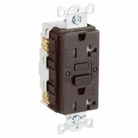 HUBBELL GFCI Receptacle: Duplex, 5-20, Brown, GFCI, 125V AC, 20 A, 2 Pole / 3 Wire (MPN GFRTR20)