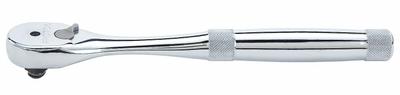 PROTO Hand Ratchet: Pear, Reversible, 5 1/2 in Overall Lg, Chrome, 8° Min Arc Swing - Standard-Head Ratchets