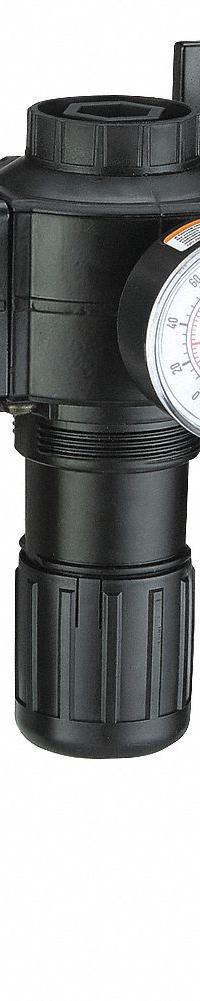 SPEEDAIRE Filter/Regulator/Lubricator: 1/2 in NPT, 192 cfm, 150 psi Max Op Pressure, 5 micron, Mist (MPN 7D743). Key specifications — attr109524: SPEEDAIRE.
