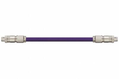 READYCABLE Ethernet Cable: Cat6, M12 Male Straight x M12 Male Straight, 35 ft Lg, PUR - M12 Connector to M12 Connector Cordsets