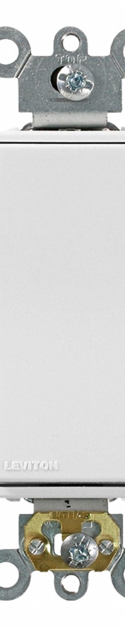 LEVITON Wall Switch: Rocker Switch, 3-Way, Maintained, White, 120/277V AC, 20 A - Rocker Wall Switches