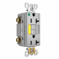LEGRAND GFCI: Hospital Grade, Duplex, 5-20R, Gray, GFCI, 125V AC, 20 A, 2 Pole / 3 Wire (MPN 2097HGTRPIAMBGRY)
