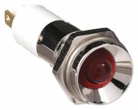 APPROVED VENDOR Protruding Panel Light: 10 mm Panel Mounting Hole Dia, LED, Red, Protruding Head (MPN 24M090). Key specifications — Brand: APPROVED VENDOR; Electrical Connection: 0.11 Male Quick Disconnect.