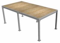 PORTA-KING Platform Mezzanine: 8 ft x 24 ft x 9 ft, Unassembled, 192 sq ft, OSB (MPN PK-824). Key specifications — Deck Material: OSB; Brand: PORTA-KING.