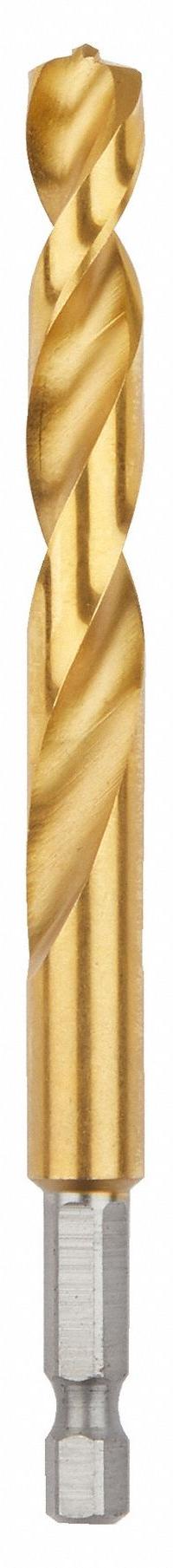 MILWAUKEE Hex Shank Drill Bit: 3/8", 135° Split Point, TiN-Coated HSS, Impact Rated (MPN 48-89-4621). Key specifications — attr1234973: Impact Rated; attr1234966: MILWAUKEE; attr1234978: 0.3750.