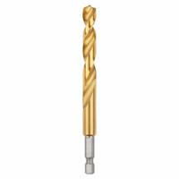 MILWAUKEE Hex Shank Drill Bit: 3/8", 135° Split Point, TiN-Coated HSS, Impact Rated (MPN 48-89-4621). Key specifications — attr1234973: Impact Rated; attr1234966: MILWAUKEE; attr1234978: 0.3750.