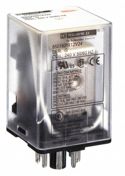 SCHNEIDER General Purpose Relay: Socket Mounted, 10 A Current Rating, 240V AC, DPDT - Socket-Mounted Relays
