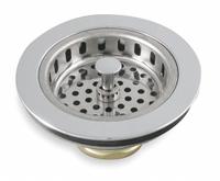 APPROVED VENDOR Strainer: Brass, Chrome, 2 3/8 in Overall Ht, 4 in Overall Dia, 4 1/2 in Pipe Dia (MPN 1PPF4). Key specifications — Product Type: Sink Drain; Brand: APPROVED VENDOR; Finish: Chrome; Material: Brass; Includes: Strainer with Plug.