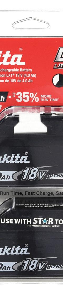 MAKITA Battery: LXT®, 4 Ah, 2 Batteries Included, Tabbed, 18V DC, 2 PK (MPN BL1840B-2)