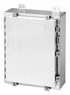 HOFFMAN Enclosure: Aluminum, 20 in x 16 in x 6 in, NEMA 12/3R/4/4X, Solid Cover, Hinged (MPN A20H1606ALLP). Key specifications — Brand: HOFFMAN; Closure Method: Clamps; Enclosure Material: Aluminum; Knockouts: Not Included.