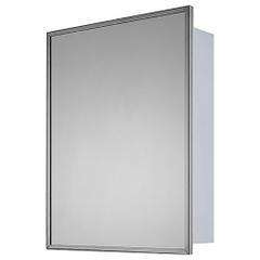 KETCHAM Medicine Cabinet: Rectangular, Glass, 30 in Overall Ht, 24 in Overall Wd, Stainless Steel (MPN 190-SM). Key specifications — Brand: KETCHAM; Frame Material: Stainless Steel; Frame Finish: Bright Annealed; Frame Color: Silver; Material: Glass.