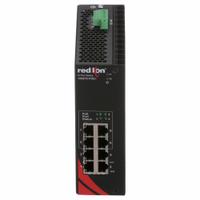 RED LION Ethernet Switch: Unmanaged, DIN Rail, 12 Ports, RJ45, 10/100/1000 Base-T/16 Gbps, IP20 (MPN 1008TX-POE+). Key specifications — Port Type: RJ45; Manufacturer Part Number: 1008TX-POE+; Brand: RED LION; Features: Jumbo Frame Support; IP Rating: IP20; Maximum Input Voltage: 49V DC; Mounting Location: DIN Rail; Network Interface: 10/100/1000 Base-T.