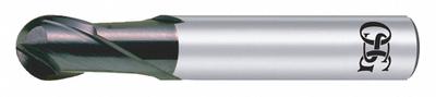 OSG Ball End Mill: Carbide, WXS Coated, 5 Flute, 1/8" Mill Dia, 3/16" LOC - Carbide Ball End Mills for Hardened Materials