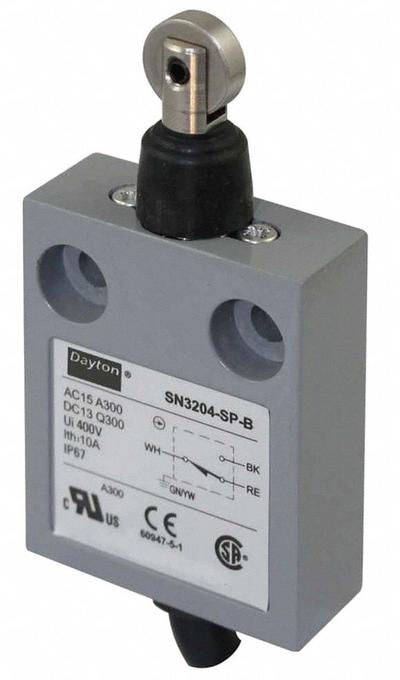 Dayton Limit Switch: Roller Plunger (MPN 12T935) - Top-Mount Roller-Plunger Limit Switches