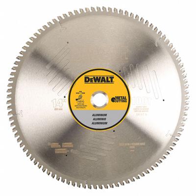 DEWALT Circular Saw Blade: 14 in Blade Dia., 100 Teeth, 0.13 in Cut Wd, 1 in Arbor Size - Aluminum & Soft Metal-Cutting Blades