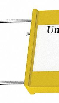 UNIVERSEAL Padlock Seals: Yellow, Plastic, 100 lb Breaking Strength, 1 3/16 in Hasp Lg, 50 PK (MPN UPAD-PC YELLOW50). Key specifications — Brand: UNIVERSEAL; Marking Color: Black; Marking Included: Numbers; Marking Message: Sealed; Marking Numbering: Sequential; Lock Material: Plastic.