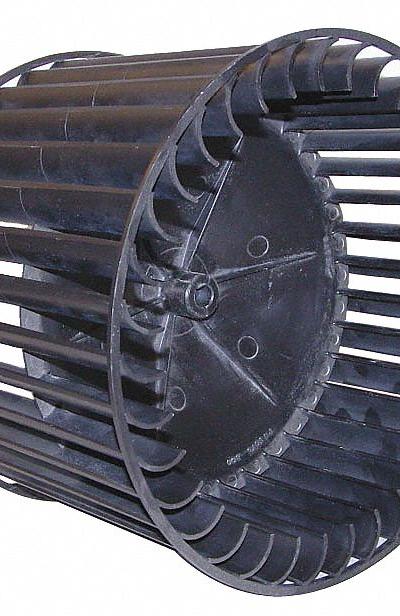 REVCOR Blower Wheel: Forward-Curved, 5 1/2 in Dia, 7 in W, CW/CCW, Plastic Wheel - Dual-Inlet Forward-Curved Blower Wheels