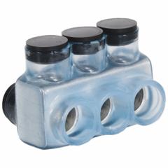 POLARIS Multitap Connector: 3 Port, Double-Sided Entry, 6 AWG – 350 kcmil Wire Size, Clear (MPN IPLD350-3CB). Key specifications — Body Material: Aluminum; Brand: POLARIS.
