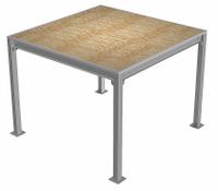 PORTA-KING Platform Mezzanine: 8 ft x 8 ft x 9 ft, Unassembled, 64 sq ft, OSB, 125 lb/sq ft Capacity (MPN PK-88). Key specifications — Deck Material: OSB; Brand: PORTA-KING.
