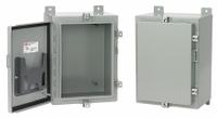 HOFFMAN Enclosure: Steel, 36 in x 30 in x 12 in, NEMA 12/13/4, Solid Cover, Hinged (MPN A36H30DLP). Key specifications — Closure Method: Clamps; Brand: HOFFMAN; Knockouts: Not Included.
