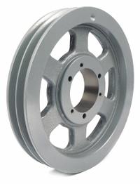 APPROVED VENDOR V-Belt Pulley: B154, 2 Groove, 15.75 in OD, Bushed Bore, SK, Quick Detachable (MPN 1542B). Key specifications — Pulley Industry Number: B154; Pitch Diameter: 15 in (4L, A); For Belt Section (broad, with similar types): 5L, B, or BX.