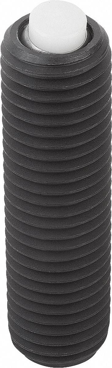 KIPP Fully-Threaded Gripper w/Flat Pad: Acetal Insert - Fully-Threaded Grippers with Flat Acetal Pad