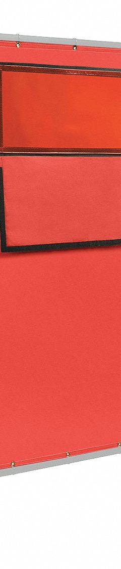 STEINER Welding Curtain with Window: Silicone-Coated Fiberglass, 6 ft Ht, 8 ft Wd, Red (MPN 384-338F-6X8). Key specifications — Brand: STEINER; Curtain Material: Silicone-Coated Fiberglass.