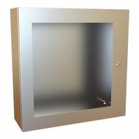 HAMMOND Electrical Enclosure: Stainless Steel, 20 in x 20 in x 6 in, NEMA 12/13/3R/4/4X, Hinged (MPN EN4SD20206WSS). Key specifications — Brand: HAMMOND; Closure Method: 1/4-Turn Latch; Enclosure Material: Stainless Steel; Knockouts: Not Included.