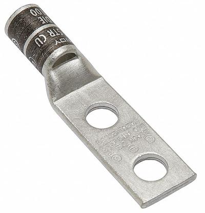 BURNDY Compression Lug: For 2/0 AWG, Stranded Wire, 3/8 in Stud Size, Std - Two-Hole Compression Lugs