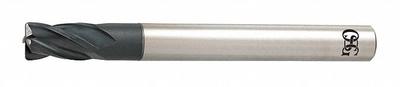 OSG Corner Radius End Mill: Carbide, TiAlN Coated, 4 Flute, 3 mm Mill Dia, 4.5 mm LOC - Reduced-Neck Carbide Corner-Radius End Mills for Stainless Steel & Super Alloys