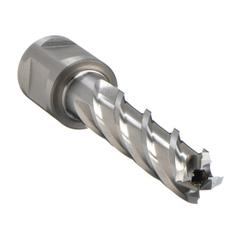 SLUGGER BY FEIN Annular Cutter: 2 1/2 in Cutter Dia, 2 in Max Cutting Dp, Bright, High Speed Steel (MPN 63134635002). Key specifications — attr253884: No; attr253885: Bright; attr253886: High Speed Steel; attr253887: Weldon Flat; attr253888: Fractional Inch; attr277149: SLUGGER BY FEIN.