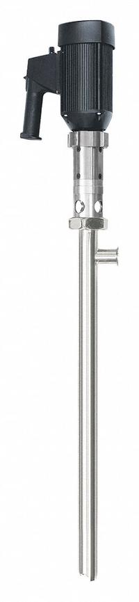 DAYTON Electric Drum Pump: 110 V AC, Pump Only, 200 ft Max. Head, 1 1/10 hp HP (MPN 1DLT1). Key specifications — Suction Tube Material: Stainless Steel; Brand: DAYTON.